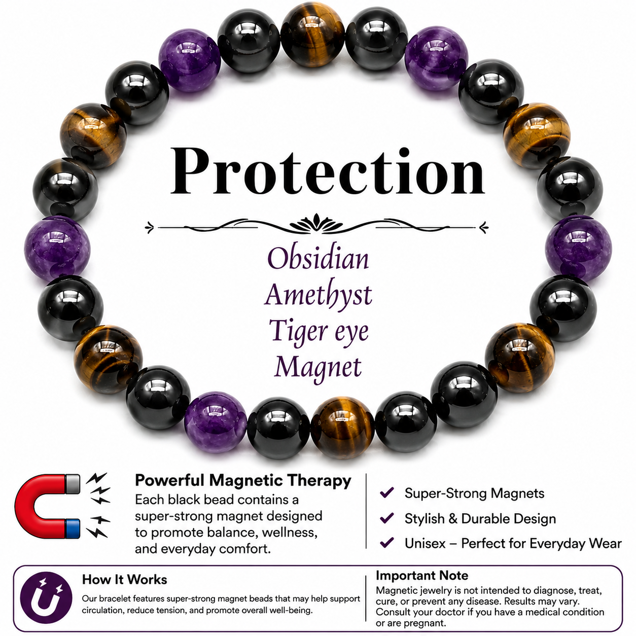 "Protection" Magnetic Bead Bracelet